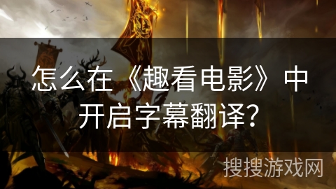 怎么在《趣看电影》中开启字幕翻译？