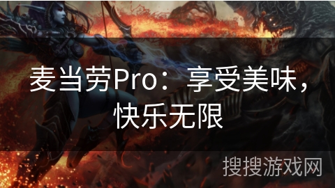 麦当劳Pro:享受美味,快乐无限 麦当劳Pro:享受美味,快乐无限