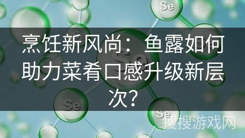 烹饪新风尚:鱼露如何助力菜肴口感升级新层次?