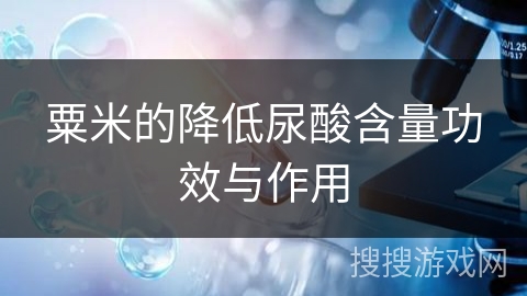 粟米的降低尿酸含量功效与作用