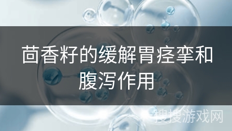 茴香籽的缓解胃痉挛和腹泻作用