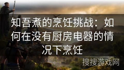 知吾煮的烹饪挑战:如何在没有厨房电器的情况下烹饪 知吾煮的烹饪挑战:如何在没有厨房电器的情况下烹饪