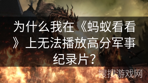 为什么我在《蚂蚁看看》上无法播放高分军事纪录片? 为什么我在《蚂蚁看看》上无法播放高分军事纪录片?