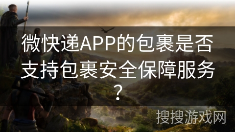 微快递APP的包裹是否支持包裹安全保障服务？