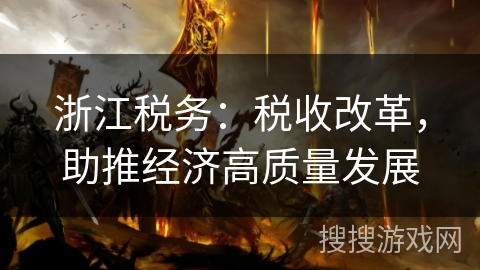 浙江税务:税收改革,助推经济高质量发展 浙江税务:税收改革,助推经济高质量发展