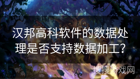 汉邦高科软件的数据处理是否支持数据加工? 汉邦高科软件的数据处理是否支持数据加工?