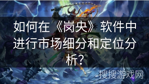 如何在《岗央》软件中进行市场细分和定位分析? 如何在《岗央》软件中进行市场细分和定位分析?