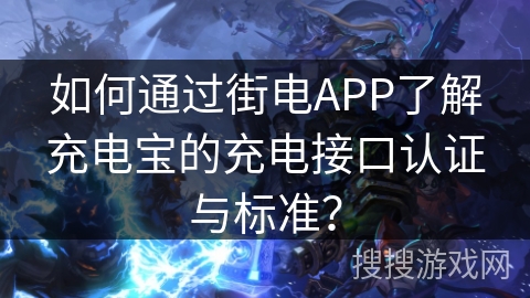 如何通过街电APP了解充电宝的充电接口认证与标准？