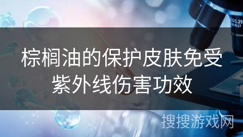 棕榈油的保护皮肤免受紫外线伤害功效