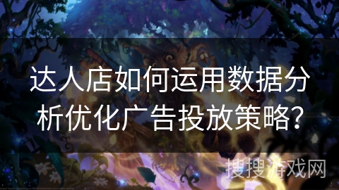 达人店如何运用数据分析优化广告投放策略？