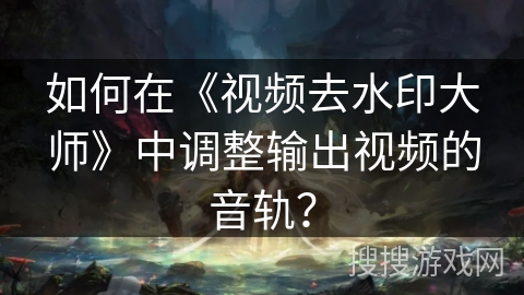 如何在《视频去水印大师》中调整输出视频的音轨？