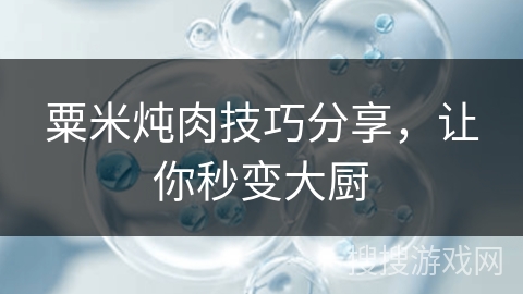粟米炖肉技巧分享，让你秒变大厨