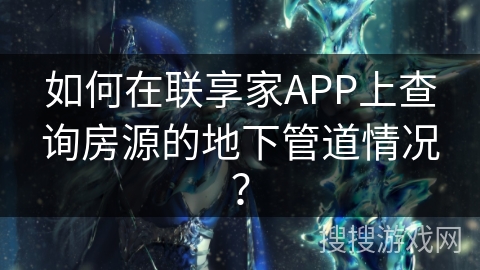 如何在联享家APP上查询房源的地下管道情况？