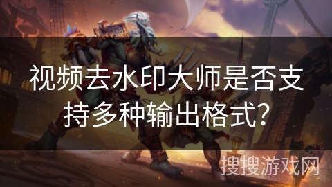 视频去水印大师是否支持多种输出格式? 视频去水印大师是否支持多种输出格式?