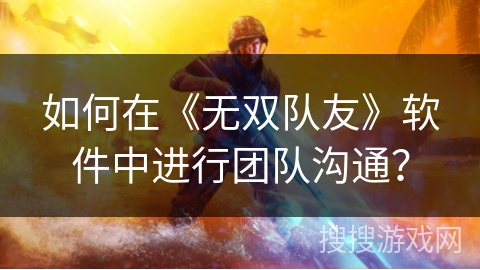 如何在《无双队友》软件中进行团队沟通? 如何在《无双队友》软件中进行团队沟通?