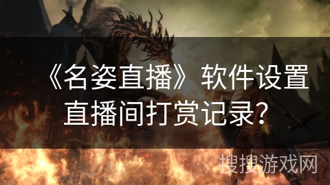 《名姿直播》软件设置直播间打赏记录？
