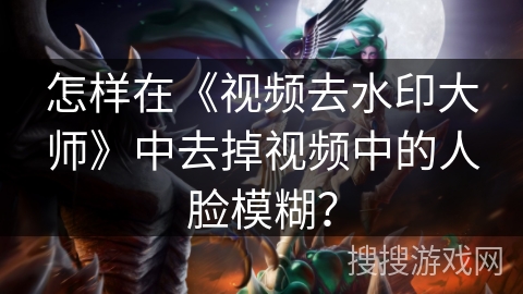 怎样在《视频去水印大师》中去掉视频中的人脸模糊？