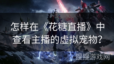 怎样在《花糖直播》中查看主播的虚拟宠物？