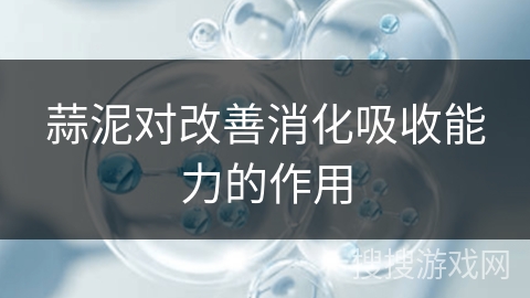 蒜泥对改善消化吸收能力的作用