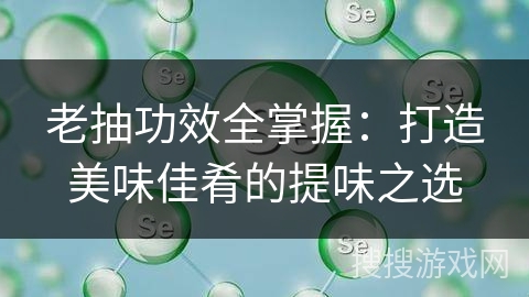 老抽功效全掌握：打造美味佳肴的提味之选