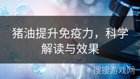 猪油提升免疫力，科学解读与效果