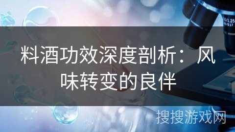料酒功效深度剖析：风味转变的良伴