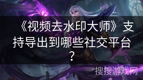 《视频去水印大师》支持导出到哪些社交平台？