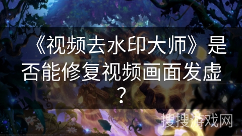 《视频去水印大师》是否能修复视频画面发虚？