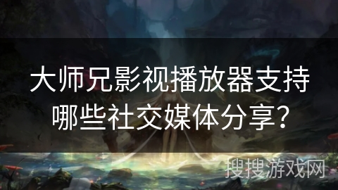 大师兄影视播放器支持哪些社交媒体分享？