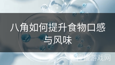 八角如何提升食物口感与风味