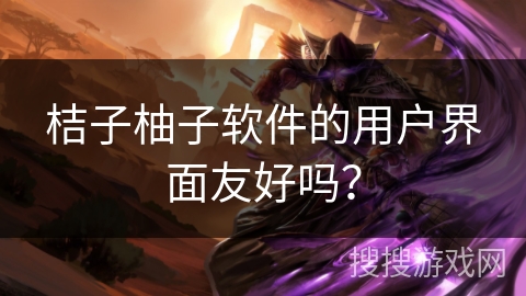 桔子柚子软件的用户界面友好吗？