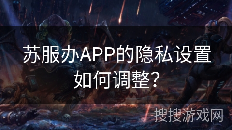 苏服办APP的隐私设置如何调整？