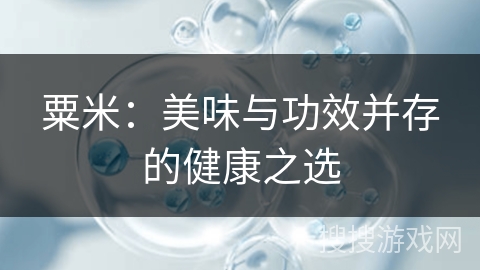 粟米：美味与功效并存的健康之选