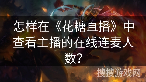 怎样在《花糖直播》中查看主播的在线连麦人数？