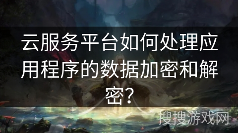 云服务平台如何处理应用程序的数据加密和解密？