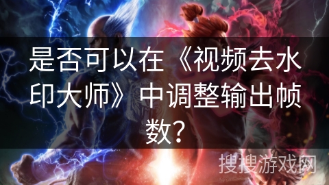 是否可以在《视频去水印大师》中调整输出帧数？