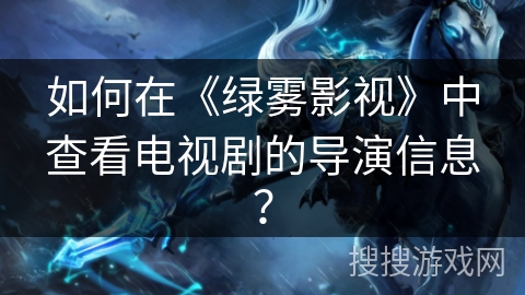 如何在《绿雾影视》中查看电视剧的导演信息？