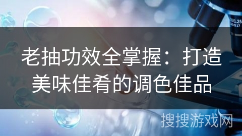 老抽功效全掌握：打造美味佳肴的调色佳品
