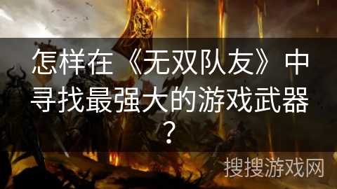 怎样在《无双队友》中寻找最强大的游戏武器？