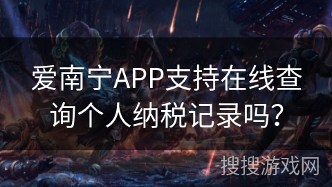 爱南宁APP支持在线查询个人纳税记录吗？