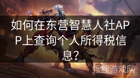 如何在东营智慧人社APP上查询个人所得税信息？