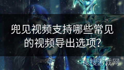 兜见视频支持哪些常见的视频导出选项? 兜见视频支持哪些常见的视频导出选项?
