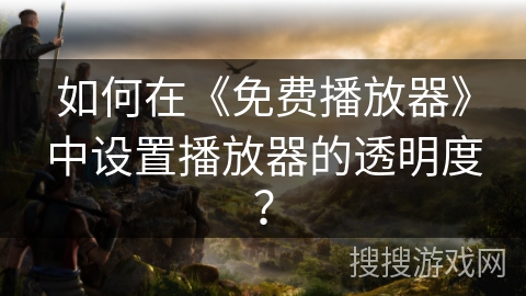如何在《免费播放器》中设置播放器的透明度？