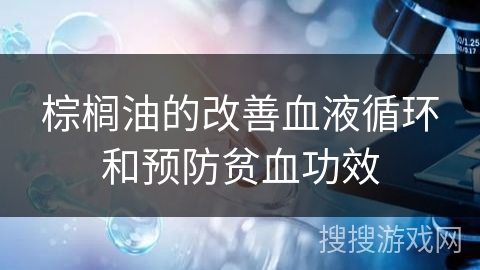 棕榈油的改善血液循环和预防贫血功效