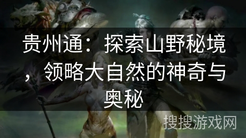 贵州通：探索山野秘境，领略大自然的神奇与奥秘
