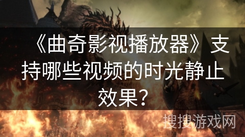 《曲奇影视播放器》支持哪些视频的时光静止效果？