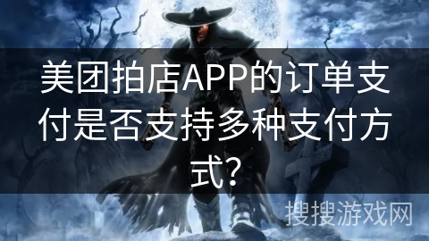 美团拍店APP的订单支付是否支持多种支付方式？
