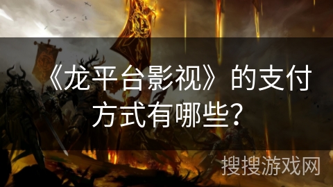《龙平台影视》的支付方式有哪些？