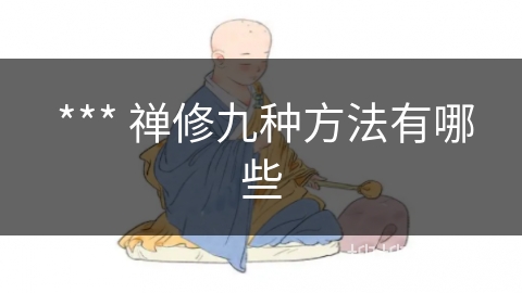  *** 禅修九种方法有哪些