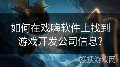 如何在戏嗨软件上找到游戏开发公司信息？